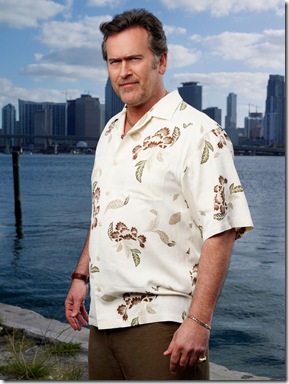 BURN NOTICE -- Pictured: Bruce Campbell as Sam Axe -- USA Network Photo: Justin Stephens
