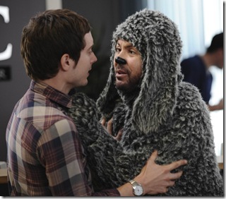WILFRED: L-R: Elijah Wood as "Ryan" and Jason Gann as "Wilfred" in the WILFRED episode “Trust," airing on FX. CR: Michael Becker / FX