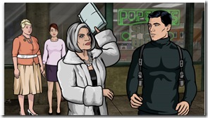 ARCHER: 3.54.46: Malory Archer as voiced Jessica Walter and Sterling Archer as voiced by H. Jon Benjamin in THE MAN FROM JUPITER airing Thursday, January 19 on FX.