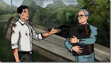 ARCHER: Episode 4 SEASON 4: Midnight Ron (airing Thursday, February 7, 10:00 pm e/p). The beginning of a beautiful hatred between Archer and his new stepfather plays out as the two are chased by gangsters. Pictured: (L-R) Sterling Archer (voice of H. Jon Benjamin), Ron Cadillac (voice of Ron Liebman). FX Network 