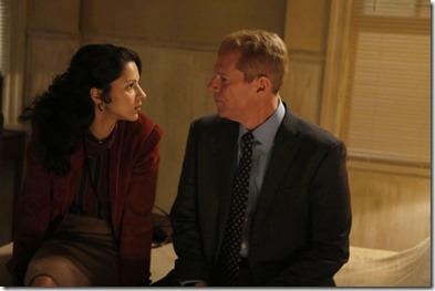 THE AMERICANS -- Mutually Assured Destruction -- Episode 8 (Airs Wednesday, March 20, 10:00 pm e/p) -- Pictured: (L-R) Annet Mahendru as Nina, Noah Emmerich as FBI Agent Stan Beeman -- CR: Craig Blankenhorn/FX
