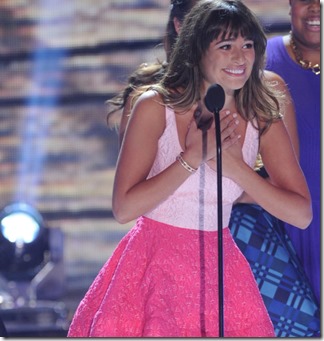 TEEN CHOICE 2013: GLEE cast member Lea Michele at the TEEN CHOICE 2013, airing LIVE Sunday, Aug. 11 (8:00-10:00 PM ET live/PT tape-delayed) on FOX at Gibson Amphitheater, Universal City, CA.  CR: Ray Mickshaw/FOX
