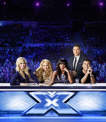 THE X FACTOR: L-R: Demi Lovato, Paulina Rubio, Kelly Rowland, Mario Lopez and Simon Cowell on THE X FACTOR. Season three of THE X FACTOR premieres Wednesday, Sept. 11 (8:00-9:00 PM ET/PT) and Thursday, Sept. 12 (8:00-10:00 PM ET/PT) then airs Wednesday, Sept. 18 (8:00-10:00 PM ET/PT) and Thursday, Sept. 19 (8:00-9:00 PM ET/PT.)  CR: Nino Munoz / FOX