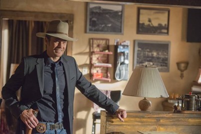 JUSTIFIED -- Over the Mountain -- Episode 504 (Airs Tuesday, January 28, 10:00 pm e/p) -- Pictured:  Timothy Olyphant as Deputy U.S. Marshal Raylan Givens -- CR: Prashant Gupta/FX 