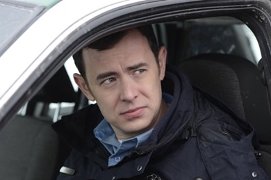 FARGO "Eating the Blame" -- Episode 104 -- Airs Tuesday, May 6, 10:00 pm e/p) -- Pictured: Colin Hanks as Gus Grimly -- CR: Chris Large/FX 