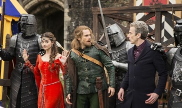 Picture shows: Jenna Coleman as Clara, Tom Riley as Robin and Peter Capaldi as The Doctor