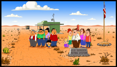 BORDERTOWN (working title): A new animated comedy from FAMILY GUY's Mark Hentemann and Seth MacFarlane, BORDERTOWN is a satirical look at the cultural shifts taking place in America. Exploring family, politics and everything in between with a cross-cultural wink, the series centers on two very different families living in a fictional Southwest desert town on the U.S. - Mexico border.  BORDERTOWN will join the schedule in 2015 on FOX.  BORDERTOWN ™ and © 2014 TCFFC ALL RIGHTS RESERVED.