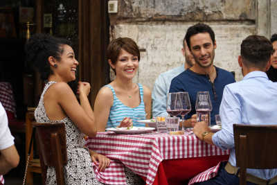 CHASING LIFE - "La Dolce Vita" - Feeling uninspired back at home, April decides to take a trip to Italy in "La Dolce Vita," the season finale of "Chasing Life," airing Monday, September 28 at 9:00 p.m. ET/PT on ABC Family. (ABC Family/Valerio Ziccanu Chessa) AISHA DEE, ITALIA RICCI, RICHARD BRANCATISANO