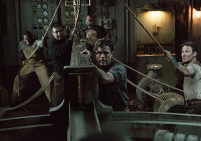 Ray Sybert (Casey Affleck) and Tchuda Southerland (Josh Stewart) struggle to keep their ship, the SS Pendleton, from sinking in Disney's THE FINEST HOURS, the heroic action-thriller presented in Digital 3D (TM) and IMAX (c) 3D based on the extrordinary tur story of the most daring rescue mission in the history of the Coast Guard.