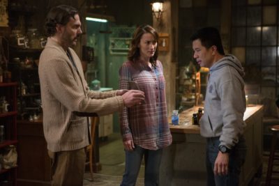 GRIMM -- "The Taming of the Wu" Episode 519 -- Pictured: (l-r) Silas Weir Mitchell as Monroe, Bree Turner as Rosalee Calvert, Reggie Lee as Sergeant Wu -- (Photo by: Scott Green/NBC)