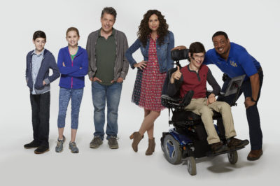 SPEECHLESS - ABC's “Speechless" stars Mason Cook as Ray, stars Kyla Kenedy as Dylan, John Ross Bowie as Jimmy, Minnie Driver as Maya, Micah Fowler as JJ and Cedric Yarbrough as Kenneth. (ABC/Kevin Foley)