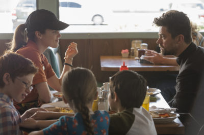 Dominic Cooper as Jesse Custer, Lucy Griffiths as Emily - Preacher _ Season 1, Pilot - Photo Credit: Lewis Jacobs/Sony Pictures Television/AMC