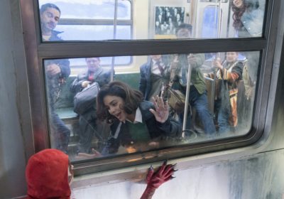 POWERLESS -- Pilot -- Pictured: (l-r) Atlin Mitchell as Crimson Fox, Vanessa Hudgens as Emily -- (Photo by: Chris Large/NBC)